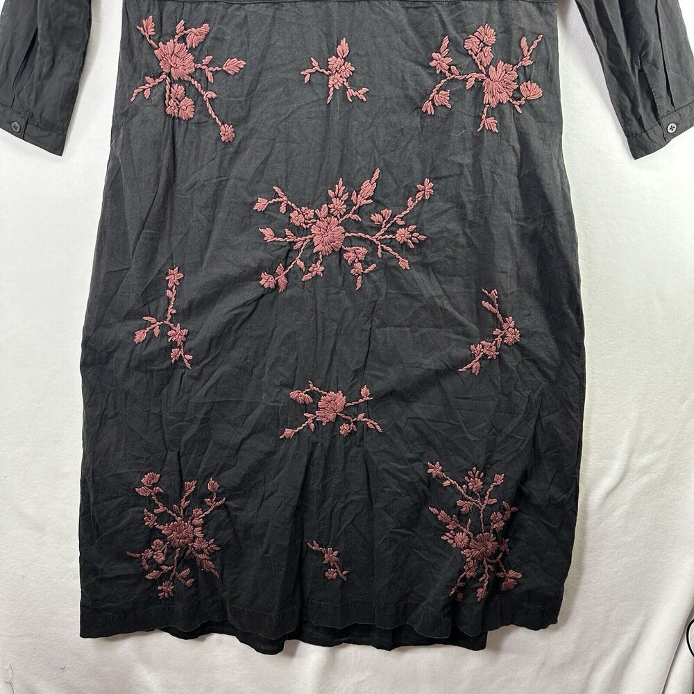 Kyla Seo Willow Maxi Dress Caite Embroidered Long Pockets Small Slip Black NWOT - Picture 16 of 16